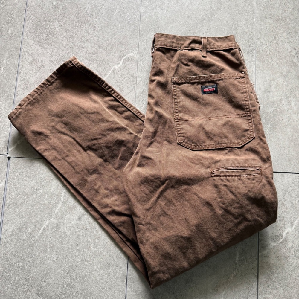 Vintage Dickies Carpenter Pants Brown Duck Canvas Utility Workwear